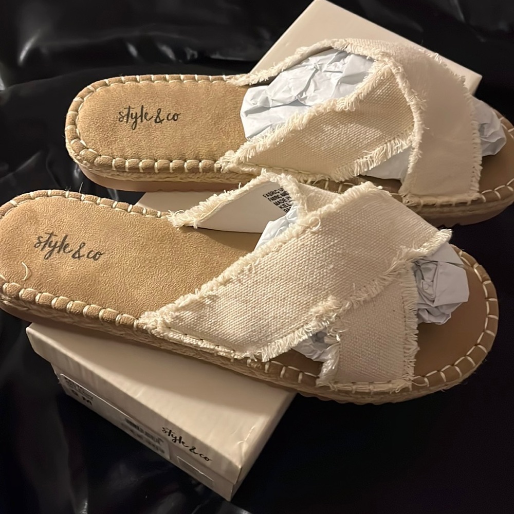 Style & Co Womans Slide Sandal